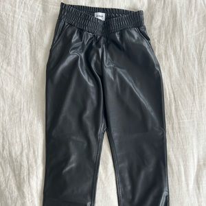 HUDSON- faux leather pants with elastic ankle